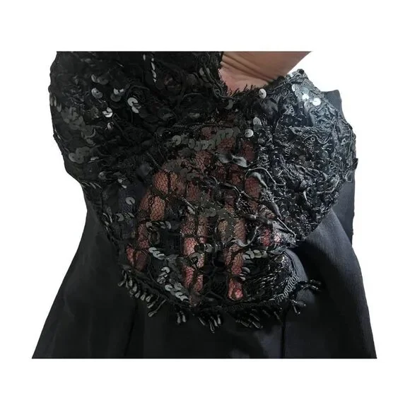 Vintage black lace short Bodycon dress - Picture 3 of 5